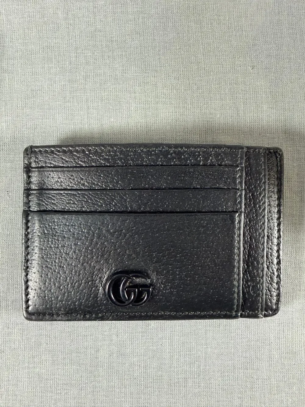 Gucci GG Marmont Black Leather Card Holder Slim Wallet